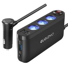 Car Cigarette Lighter Splitter Quick Charge 3.0 and USB C Charger 20W Cigaret 