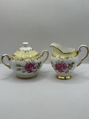 Vintage Tuscan China Fine English Bone China Dovedale F160 Sugar Bowl & Creamer