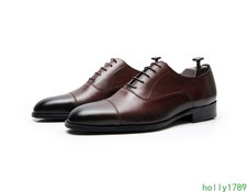 Lace Up Business Formal Dress Party Mens Real Leather Oxford Shoes Groom Wedding