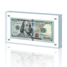Dollar Bill Frame Display Acrylic Dollar Bill Holder 3.9X7.8Inch Thickened Fr...