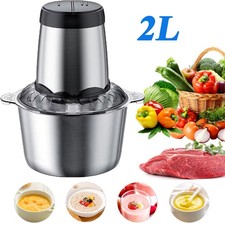 2L Electric Food Chopper Electric Stainless Steel Processor Meat Grinder Mixer