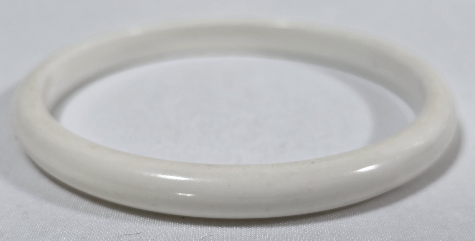 Vintage MCM Stackable Domed White Bangle Bracelet - image 2