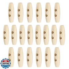 HARFINGTON 20pcs Wooden Toggle Buttons 40mm / 1.6" Wood Olive Sewing Buttons 