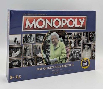 Winning Moves HM Queen Elizabeth II Monopoly Tour Schlüsselmomente Majestät NEU
