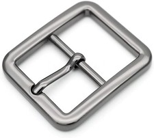 CRAFTMEMORE 4pcs Single Prong Belt Buckle Square 1 Inch J455, Gunmetal