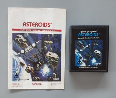 Vintage 1981 ASTEROIDS  ATARI 2600 GAME CARTRIDGE w Instructions - Untested