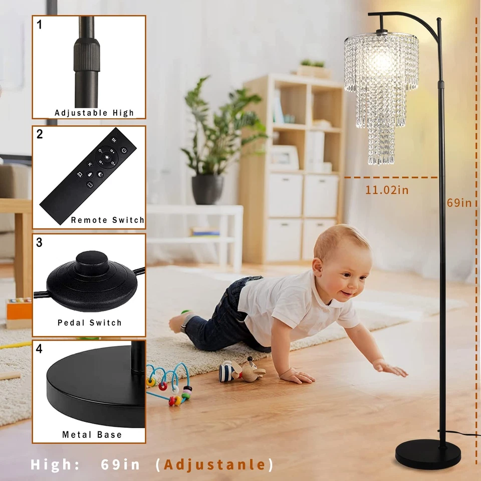 69" Lampara Elegante Para Sala De Piso Moderna Con 10 Colores y Remoto En Oferta - Image 4 of 4