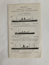 WWII Merchant Ships Identification B.R.115 (2) Additional Insert Page Only