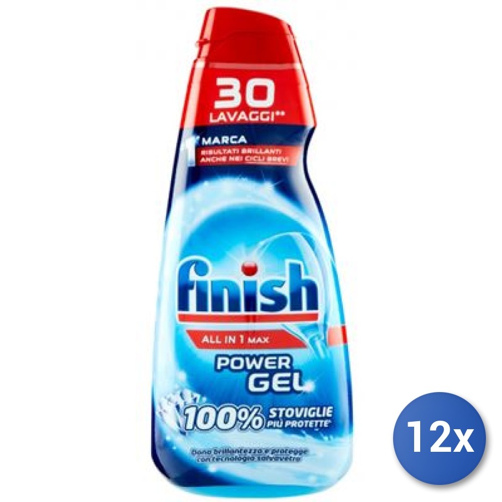 12x Bundle Finish Gel Lavastoviglie Tuttoin1 600 Ml. Max Brill