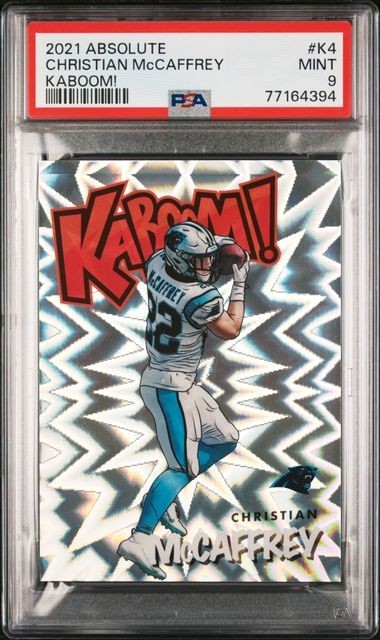 2021 Panini Absolute KABOOM Case Hit Christian McCaffrey #K4 Panthers PSA 9