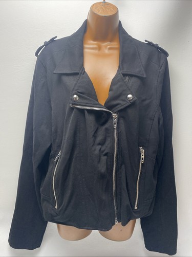 198 $ Blanknyc Moto Style Jacke Damen XXL schwarz Viskose Stretch Nordstroms gebraucht, in einwandfreiem Zustand - Bild 2 von 12