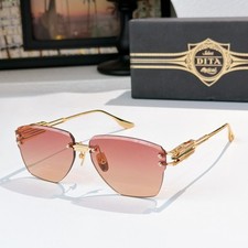 DITA DTS197 Sunglasses 58 13-142 Rimless Gold Pink Gradient Lens Shades