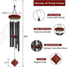 Pet Memorial Gifts for Loss of Dog, 26" pet Memorial Wind Chimes for Outside,...