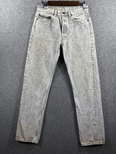 Vintage Levis Jeans Mens 31x32 Fits 30x31 Gray Acid Wash 80s 501 Made in USA