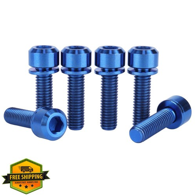 #ad UHDFBDHF Titanium Bolt M5x18mm Blue Washer 6pk $27.99