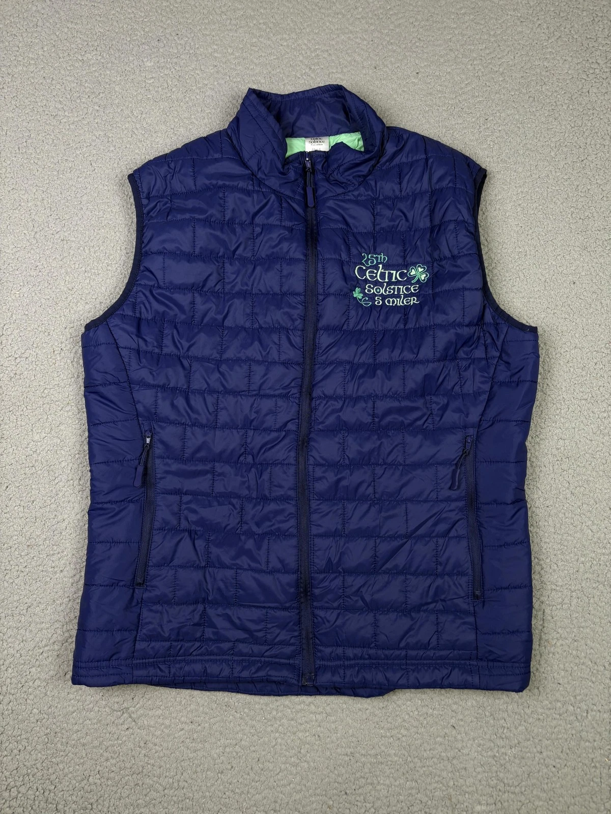 Celtic Solstice Five Miler Vest Mens Large Navy Quilted Puffer Full Zip 2024 image 1