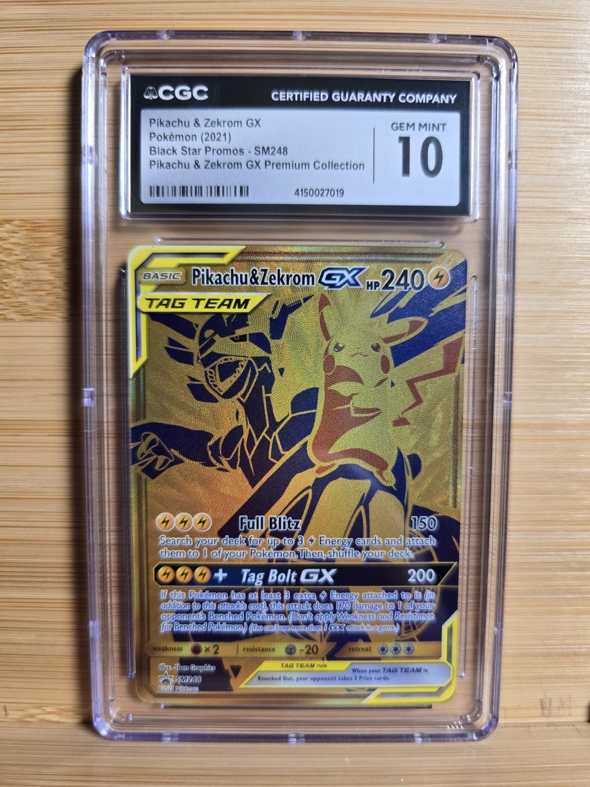 2021 Pokemon Pikachu & Zekrom GX SM248 Promo Holo CGC 10 Gem Mint