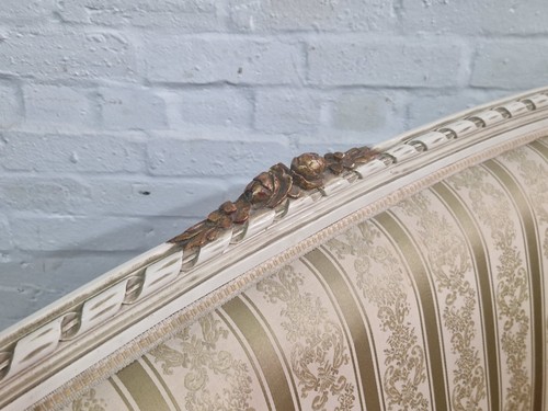 Antique style French carved bow back 2 seater salon sofa settee - Picture 9 of 19