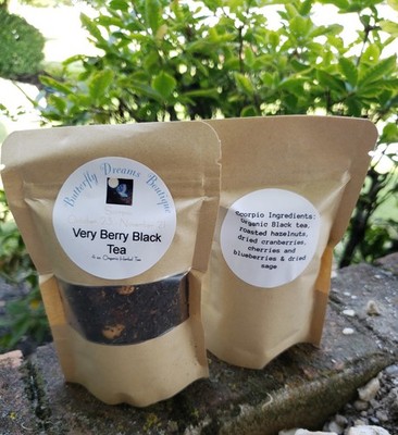All Natural 4 oz Zodiac Astrology sign Herbal & Dried Fruit Tea Blends