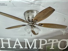Hampton Bay Sidlow 52" LED Indoor Ceiling Fan Brushed Nickel Finish 1005819972