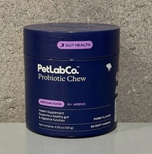 PetLab Co. Dog Probiotic Chews for Medium Dogs, Pork Flavor, 30 Soft Chews