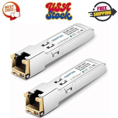 2Pack 10GBASE-T SFP+ Module, 10G SFP+ to RJ45 Copper, 10gbe SFP Ethernet Opt...