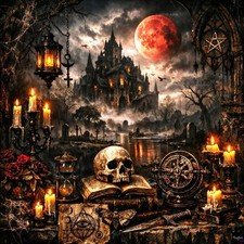 Gothic Haunted House Diamond Art Painting Kit for Adults 14 x 14 Inch