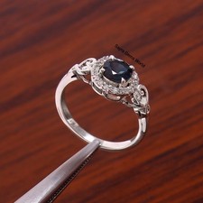 London Blue Topaz Ring: 925 Sterling Silver, CZ Accents