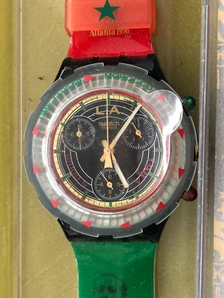 swatch 1996アトランタ五輪　ヴィンテージ Swatch Olympic Watch Aqua Chrono Atlanta 1996 Chronograph Vintage