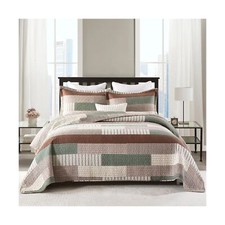 Y-PLWOMEN King Quilt 100 Cotton Cozy King Size Quilt Set, Farmhouse Plaid Ki...