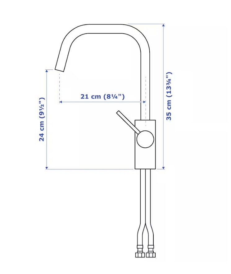 New IKEA ALMAREN Kitchen Mixer Tap Brass ChromePlated Faucet 003.416.