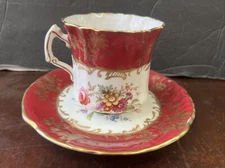 Vintage English Hammersley Howard Spray Floral Teacup Saucer Set Tea Cup Flowers