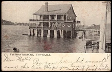 Postcard   Fall River Yacht Club, Tiverton, RI  Undivided Back