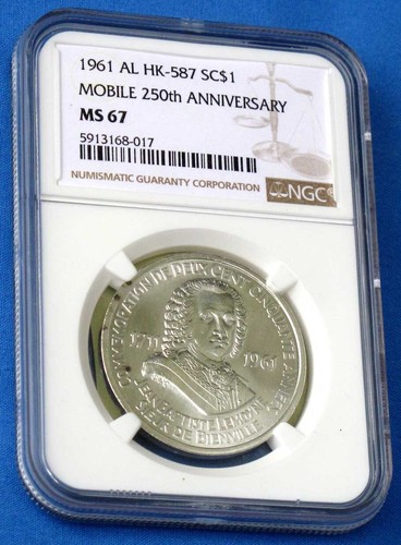 1961 HK-587 Silver So Called Dollar - NGC MS 67 Mobile Alabama 250th Anniversary - Picture 8 of 12