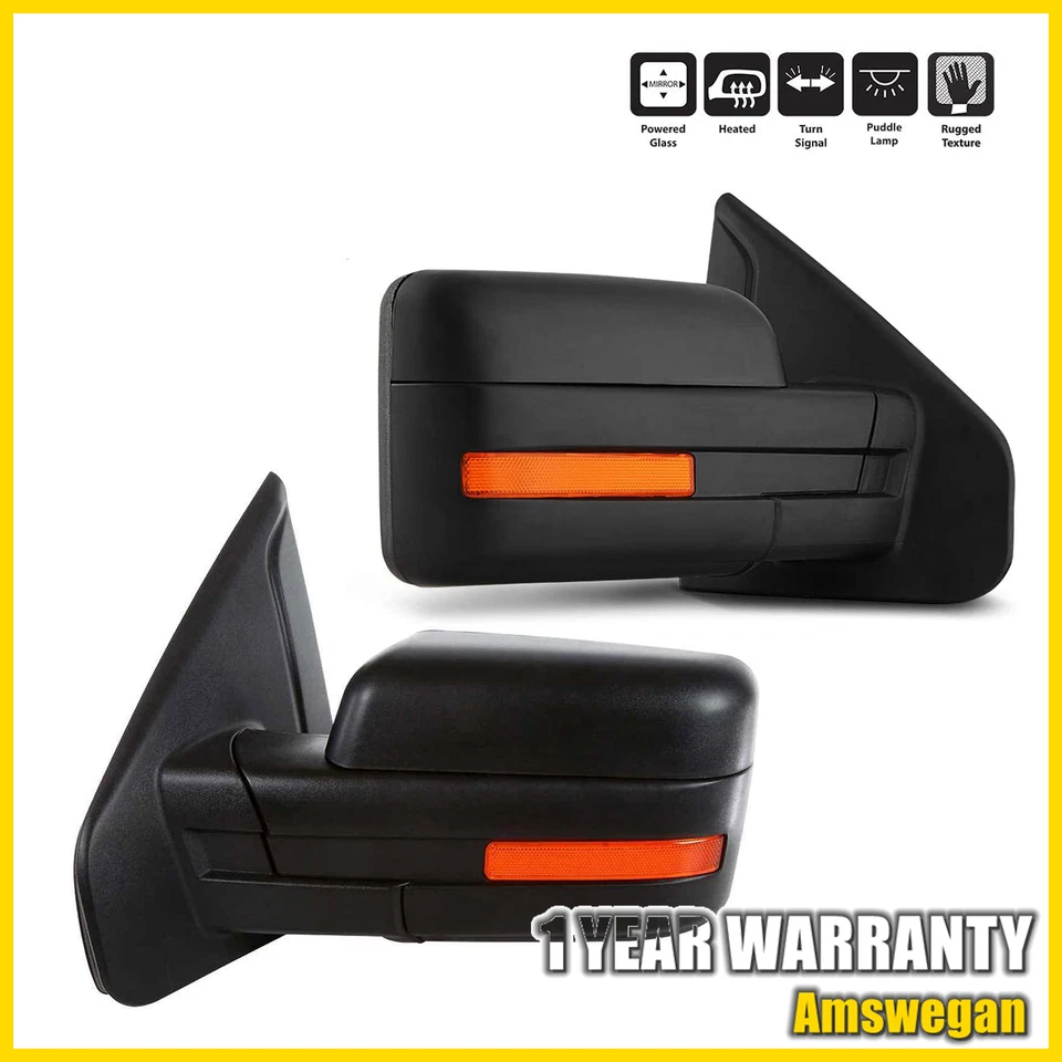 1 комплект буксировочных указателей поворота с электроприводом и подогревом зеркала подходит для Ford F150 FO1321349 2009-2011 годов выпуска - Изображение 2 из 4