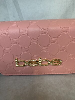Bebe Celia Monogram Flap Crossbody Bag Pink  Chain  Strap NWT (MSRP: $79.00)