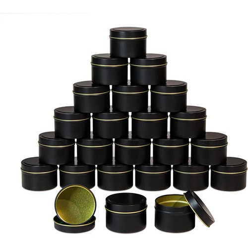 4oz Round Candle Jars Reusable Metal Tins with Lids for Candle Making Craft - Picture 8 of 20