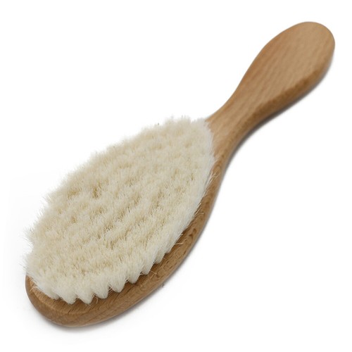 Wooden Hair Brush for Newborns Infant Hair Comb Soft Wool Hair Scalp Y3L4 - Picture 5 of 10