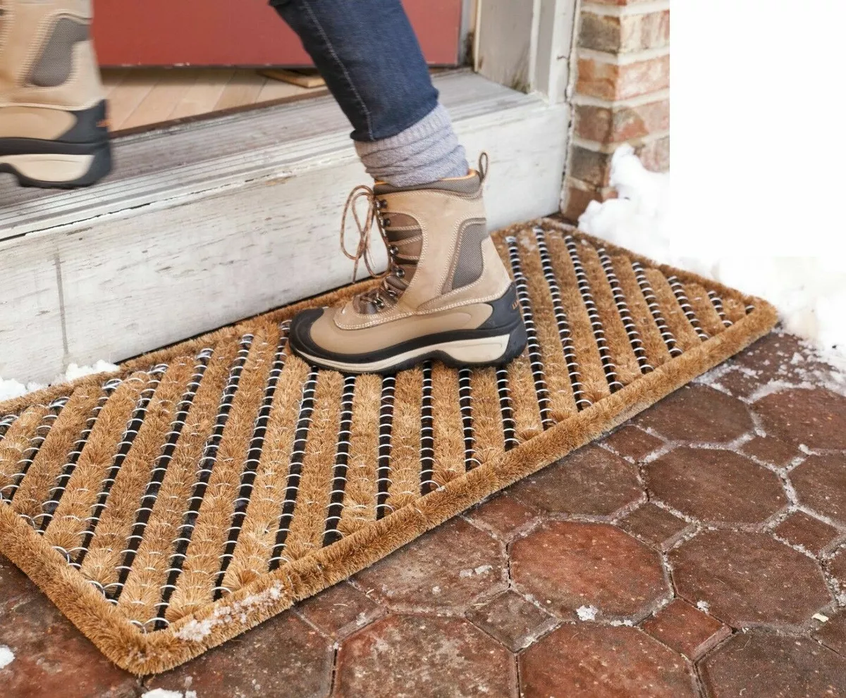 Heavy Duty Boston Brush Scraper Door Mat Wire Frame Coir Entrance Mat  39x59cm