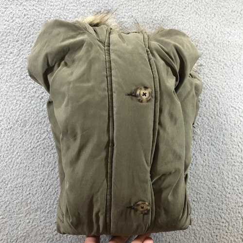 Abercrombie & Fitch sherpa lined military parka Women’s XXS Olive green Faux Fur - Picture 11 of 12