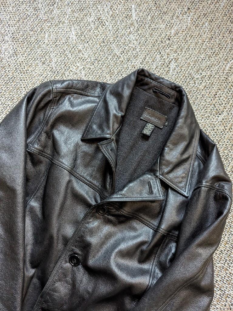 vintage J.CREW leather CAR COAT brown XL jacket 48 insulated vintage J.CREW leather CAR COAT brown XL jacket 48 insulated