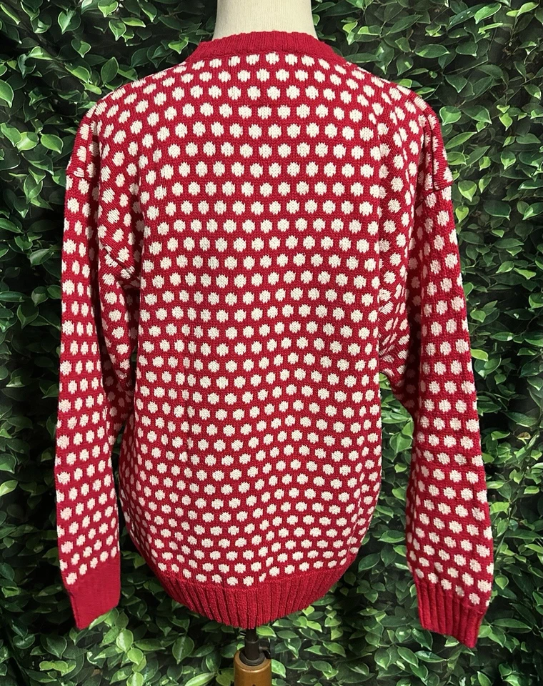 Suéter Silk Club Años 80 Vintage Seda Rosa Blanco Lunares Mujer Mediano Foto 3 de 4