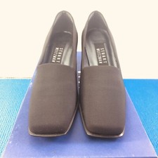 STUART WEITZMAN Women's Black Fabric Larue Noir Aniline Stretch Pumps 5 M w/Box