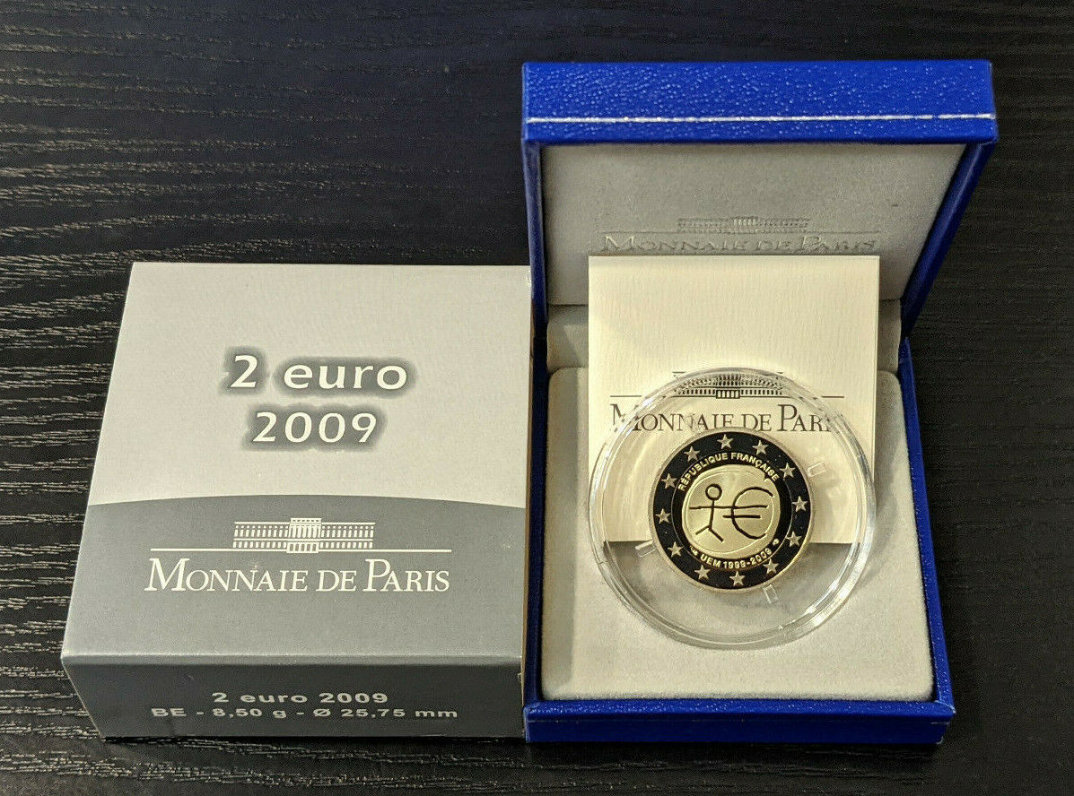 Monnaie de Paris Coffret Officiel BE 2€ Euros 2009 10e anniversaire de l'U.E.M
