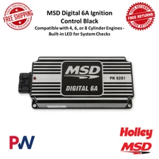 MSD Digital 6A Ignition Control Box Compatible w/ 4, 6, 8 Cylinder Engines Black