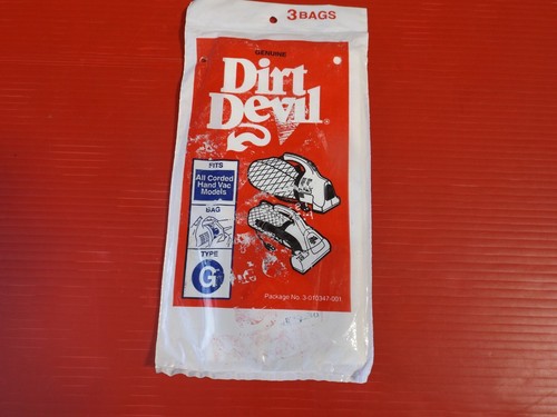 New - Dirt Devil Vacuum Bags for All Corded Hand Held Vacuum - Type G 