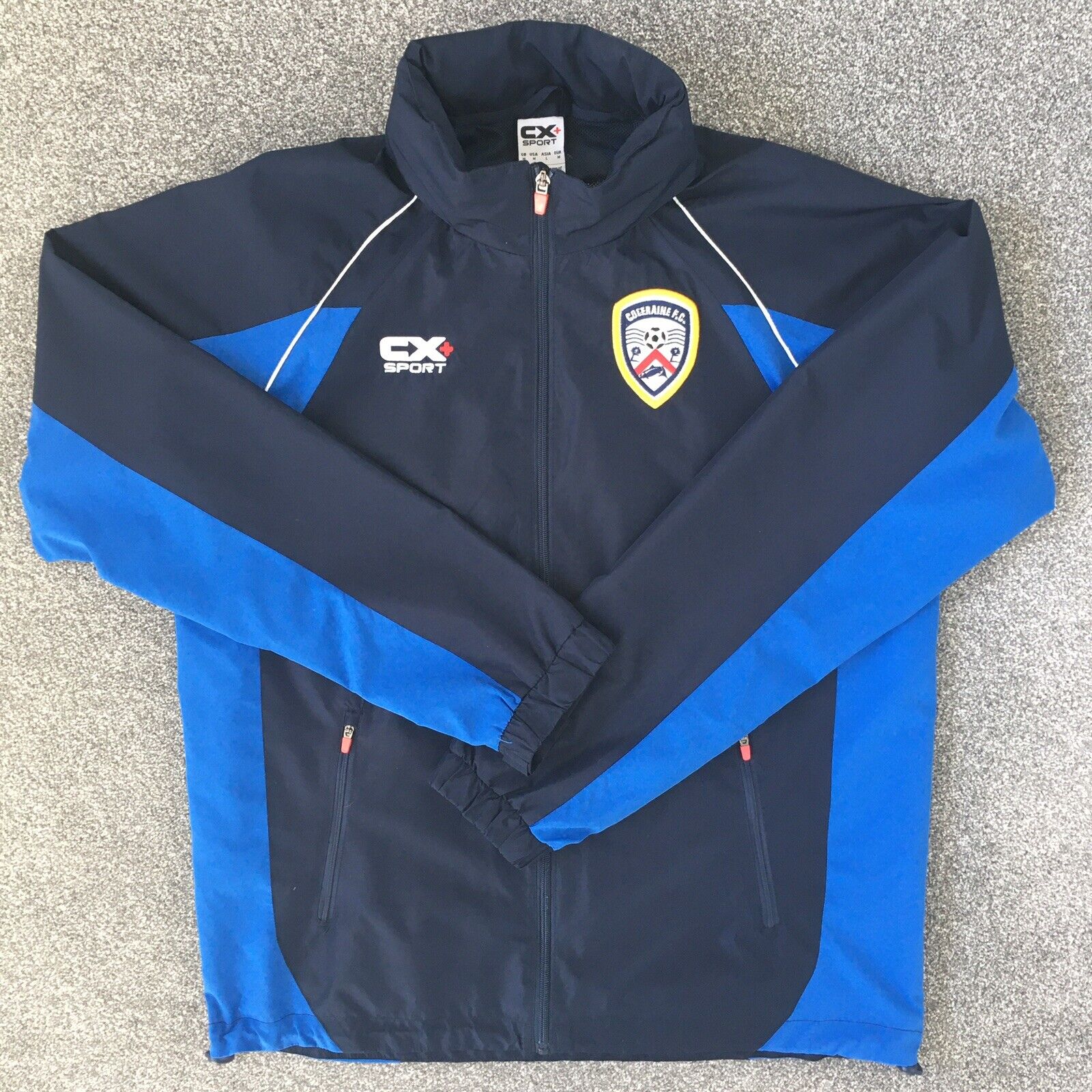 Coleraine Football Training Jacket Mens Medium Blue CX+ Sport Full Zip Excellent