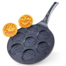 ORION Augenpfanne für 7 Eier Crepepfanne für Gas Induktion Ø 27 cm GRANIT