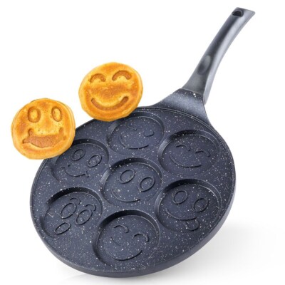 ORION Augenpfanne für 7 Eier Crepepfanne für Gas Induktion Ø 27 cm GRANIT