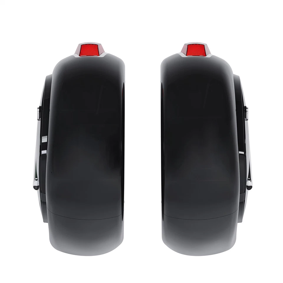 For Road King Street Glide Motorcycle Luggage Trunk Hard SaddleBags w/ Lights — 第 3/4 张图片